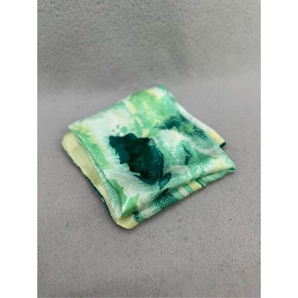 Vera Green White Outdoor Fisherman and Dog Print Silk Square Scarf - Picture 1 of 7